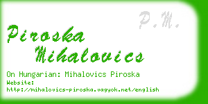 piroska mihalovics business card